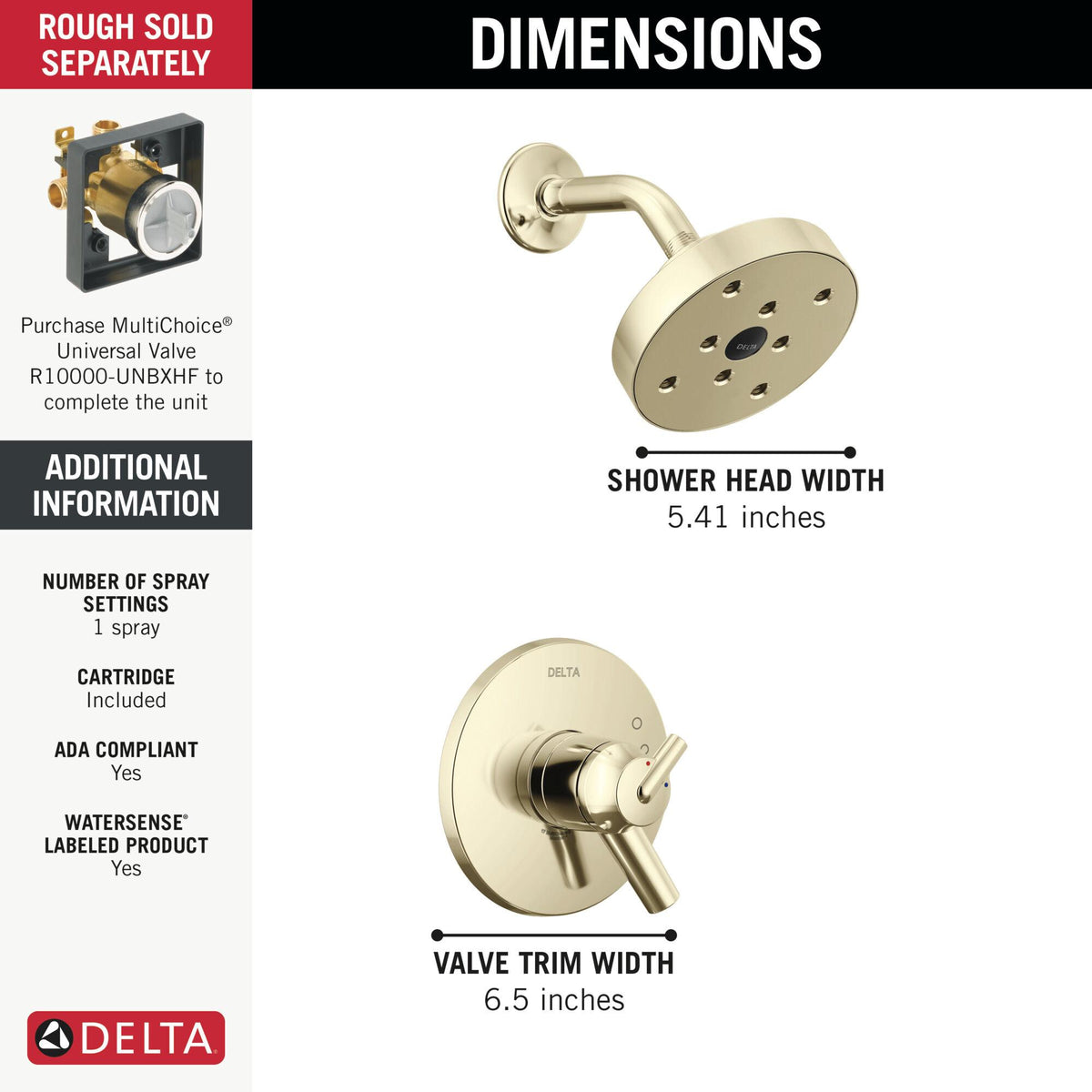 Trinsic - Dual Function Valve Only Trim - Polished Nickel