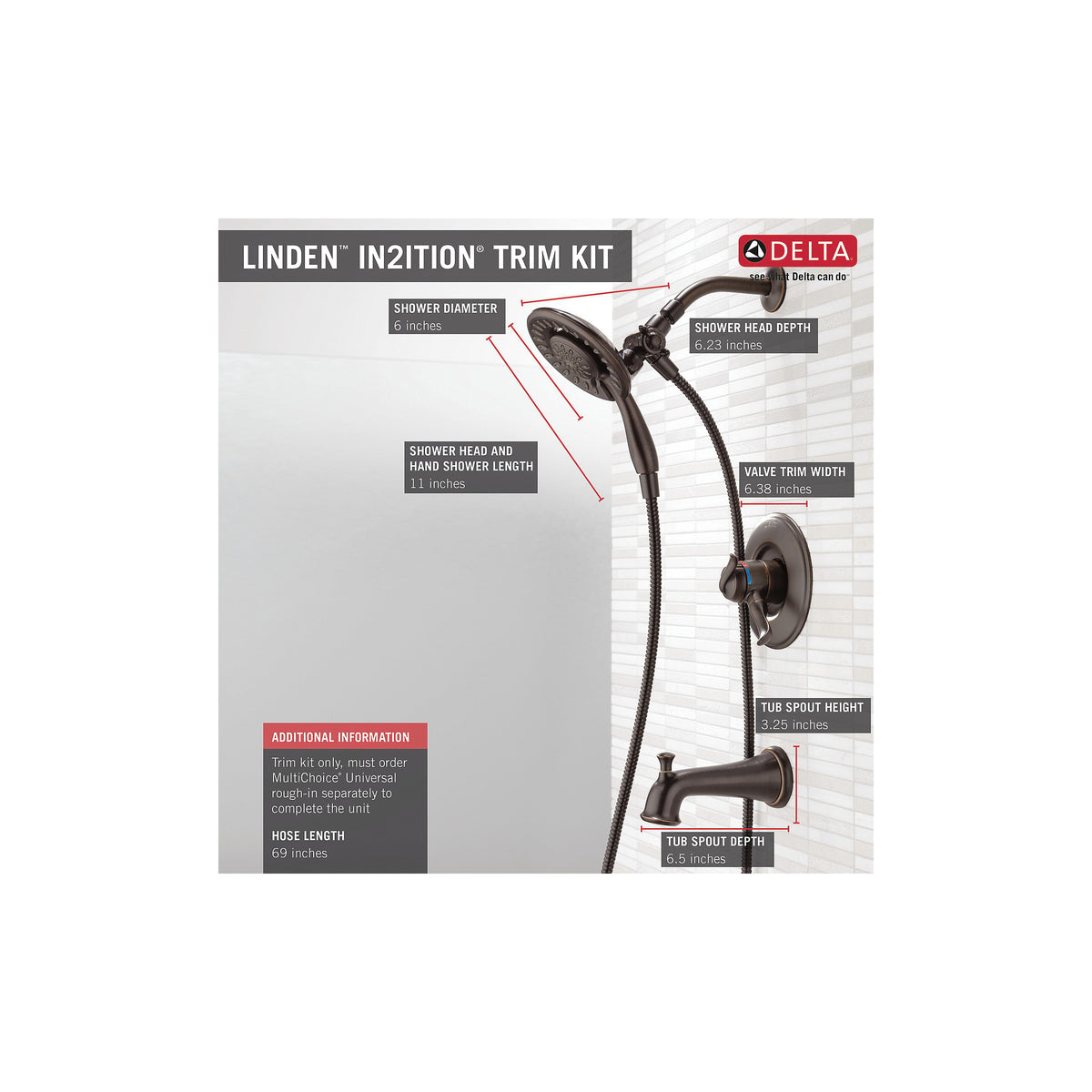 DELTA® T17494-I Monitor® 17 Tub and Shower Trim