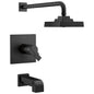 DELTA® T17T467-BL 17T Volume Control Tub and Shower Trim, 1.75 gpm Shower, Matte Black