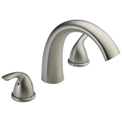 DELTA® T2705 Roman Tub Trim, DELTA® Roman Tub Trim, Classic, 18 gpm Flow Rate, 8 to 16 in Center, 2 Handles, Function: Traditional, Domestic