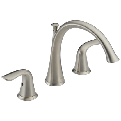 DELTA® Roman Tub Trim, Lahara®, 18 gpm Flow Rate, 8 to 16 in Center, 2 Handles, Function: Traditional, Domestic