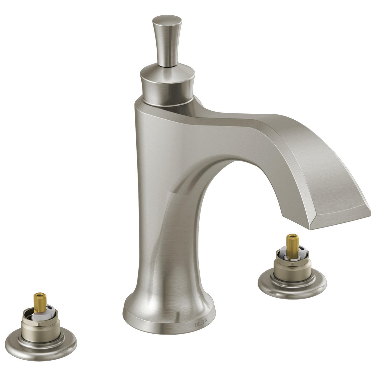DELTA® Dorval™ Roman Tub With Diverter, Commercial/Residential, 18 gpm Flow Rate, 8 to 16 in Center, Function: Traditional