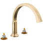 DELTA® T2788-CZ-PR-LHP Tetra™ Tub Faucet, 1.75 gpm Flow Rate, Lumicoat Champagne Bronze, 2 Handles, Tub Filler Function, Import