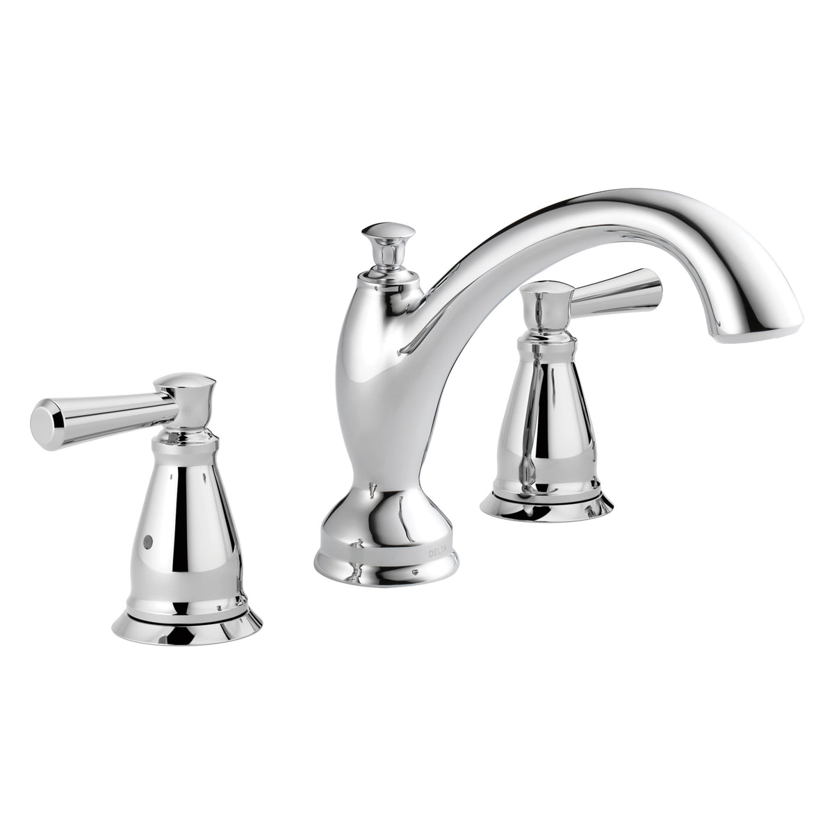 DELTA® T2793 Roman Tub Trim, DELTA® Roman Tub Trim, Linden™, 2 gpm Flow Rate, 8 to 16 in Center, 2 Handles, Function: Traditional, Import
