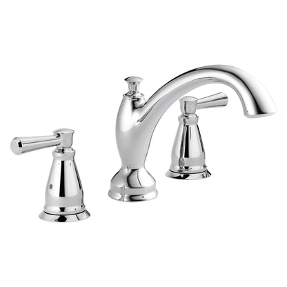 DELTA® T2793 Roman Tub Trim, DELTA® Roman Tub Trim, Linden™, 2 gpm Flow Rate, 8 to 16 in Center, 2 Handles, Function: Traditional, Import
