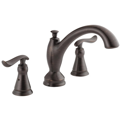 DELTA® Roman Tub Trim, Linden™, 18 gpm Flow Rate, 8 to 16 in Center, 2 Handles, Function: Traditional, Import