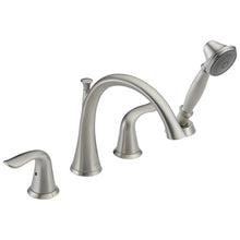 DELTA® Roman Tub Trim, Lahara®, 1.75 gpm Flow Rate, 8 to 16 in Center, 2 Handles, Function: Traditional, Domestic