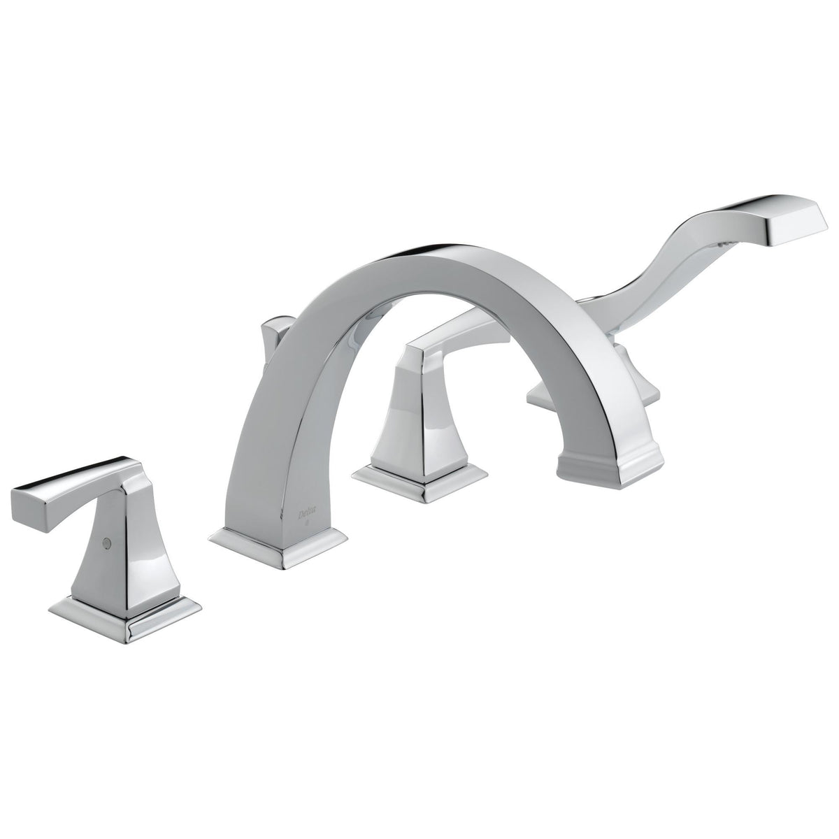 DELTA® T4751 Roman Tub Trim, DELTA® Roman Tub Trim, Dryden™, 2 gpm Flow Rate, 8 to 16 in Center, 2 Handles, Function: Traditional, Import