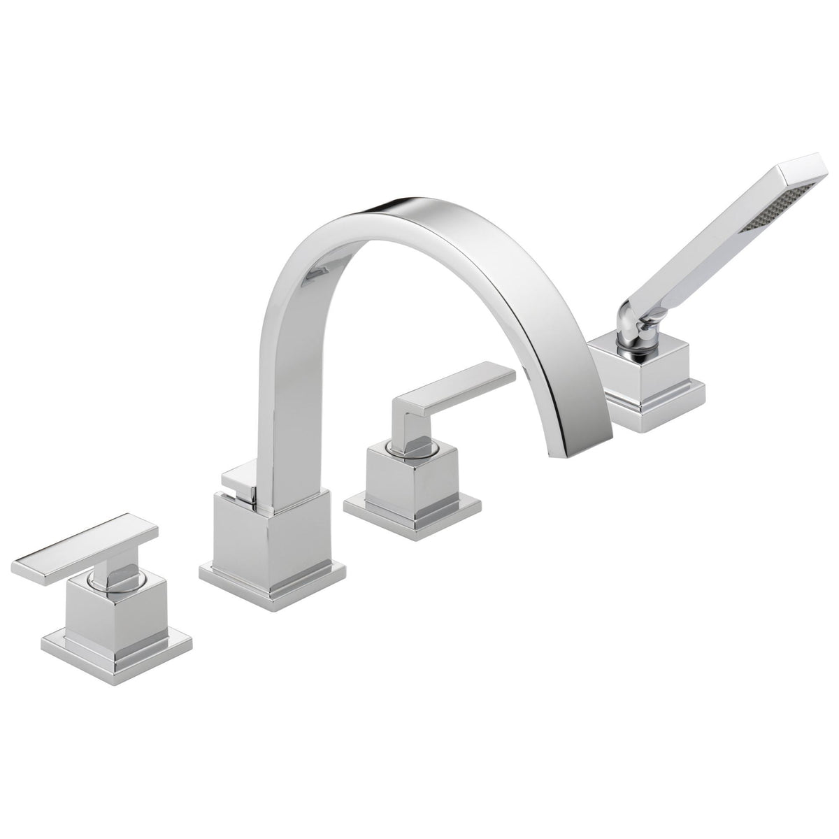 DELTA® T4753 Roman Tub Trim, DELTA® Roman Tub Trim, Vero®, 18 gpm Flow Rate, 8 to 16 in Center, 2 Handles, Function: Traditional, Import