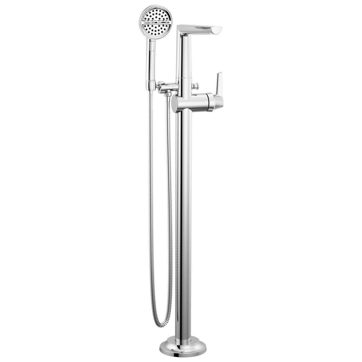 DELTA® T4771-PR-FL Galeon™ Freestanding Tub Filler, 1.75 gpm Handshower/10 gpm Spout Flow Rate, Lumicoat™ Polished Chrome, 1 Handles, Commercial/Residential