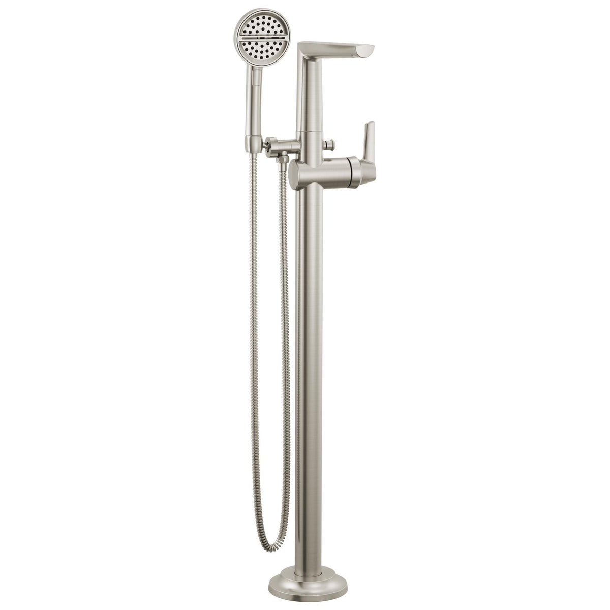 DELTA® T4771-SS-PR-FL Galeon™ Freestanding Tub Filler, 1.75 gpm Handshower/10 gpm Spout Flow Rate, Lumicoat™ Stainless, 1 Handles, Commercial/Residential