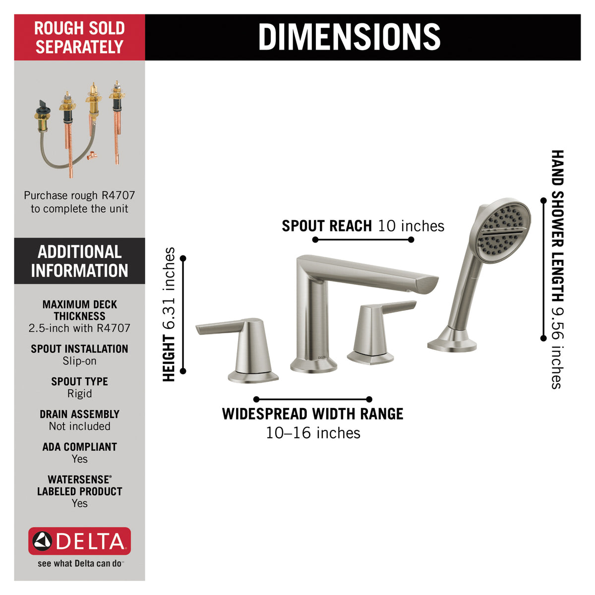 Galeon - Roman Tub Trim - 5-9/16"