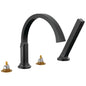 DELTA® T4788-BLLHP Tetra™ Tub Faucet, 1.75 gpm Flow Rate, Matte Black, 2 Handles, Tub Filler Function