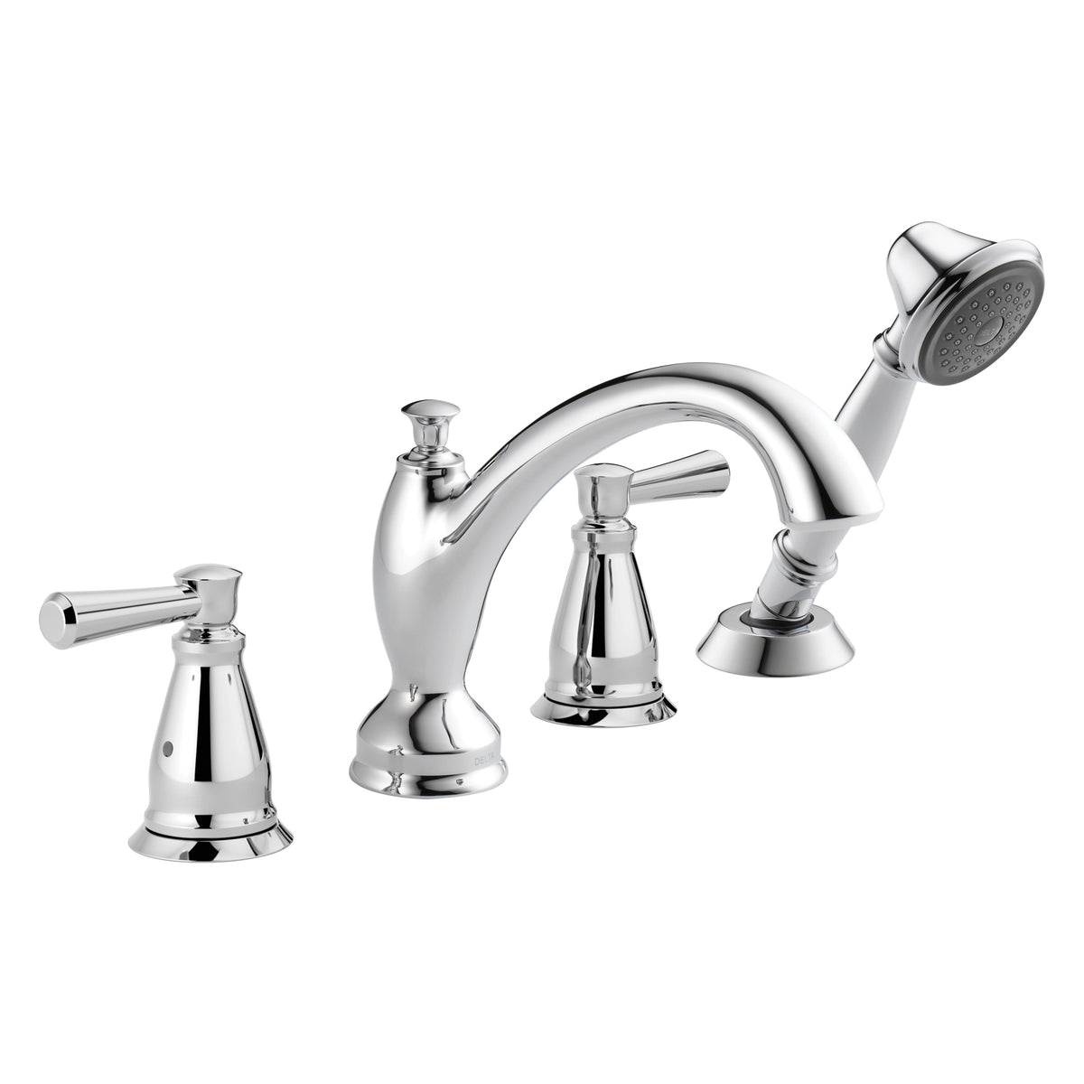 DELTA® Roman Tub Trim, T479, Linden™, 2 gpm Flow Rate, 8 to 16 in Center, 2 Handles, Function: Traditional, Import