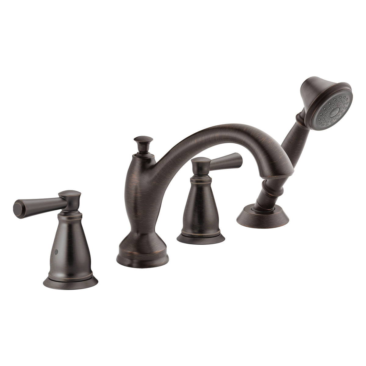 DELTA® Roman Tub Trim, T479, Linden™, 2 gpm Flow Rate, 8 to 16 in Center, 2 Handles, Function: Traditional, Import