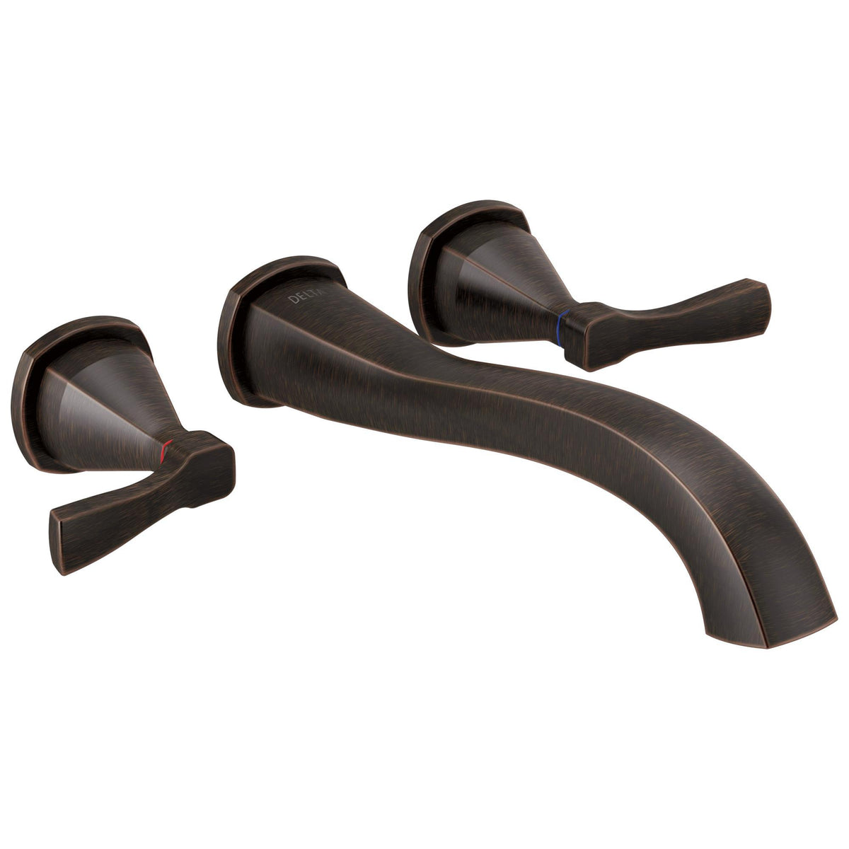 DELTA® Stryke™ Tub Filler, 8 gpm Flow Rate, 8 in Center, Venetian Bronze, 2 Handles, Import, Commercial