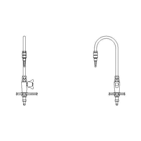 Single Water Faucet - Deck Mount - 4 GPM