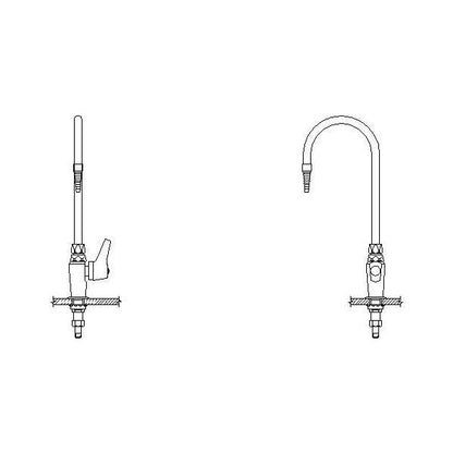 Single Water Faucet - Deck Mount - 4 GPM