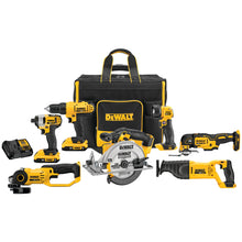 DeWALT® DCKSS721D2 7-Tool Power Tool, Tools: Drill/driver/Impact driver/Circular saw/Work light/Reciprocating saw/Oscillating multi-tool and Grinder, 20 V, 2 Ah Battery Lithium-ion