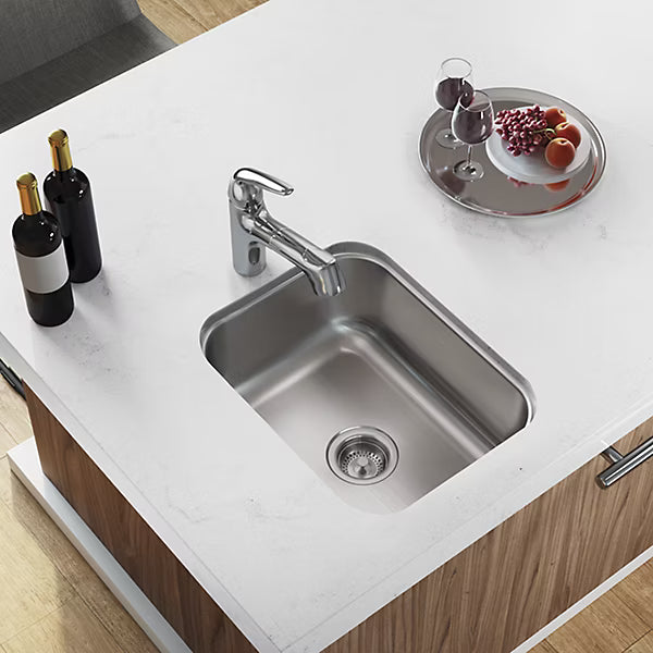 Dayton® Stainless Steel 16" x 20-1/2" x 8" Single Bowl Undermount Bar Sink