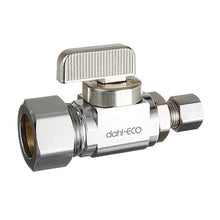 dahl dahal-Eco™ mini-ball™ 511-33-30 Straight Supply Stop, 5/8 x 1/4 in Nominal, Compression End Style, 250 psi Pressure, Brass Body, Polished Chrome, Domestic