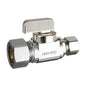 dahl dahal-Eco™ mini-ball™ 511-33-31 Straight Supply Stop, 5/8 x 3/8 in Nominal, Compression End Style, 250 psi Pressure, Brass Body, Polished Chrome, Domestic