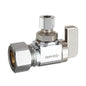 dahl dahal-Eco™ mini-ball™ 611-33-30 Angle Supply Stop, 5/8 x 1/4 in Nominal, Compression End Style, 250 psi Pressure, Brass Body, Polished Chrome, Domestic