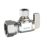 dahl dahal-Eco™ mini-ball™ 611-53-31 Angle Supply Stop, 1/2 x 3/8 in Nominal, FNPT x Compression End Style, 250 psi Pressure, Brass Body, Polished Chrome, Domestic