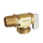 dahl dahal-Eco™ mini-ball™ 621-01-04 Angle Style Hose and Boiler Drain Valve, 1/2 in Nominal, Sweat End Style, 250 psi Pressure, Brass Body, Rough Brass, Domestic
