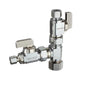 dahl dahal-Eco™ UNIVERSAL TEES™ E33-5000 Straight Dual Shut-Off Valve, 5/8 x 3/8 x 1/4 in Nominal, Compression End Style, Brass Body, Polished Chrome, Domestic