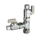 dahl dahal-Eco™ mini-ball™ E33-5001 Straight Dual Shut-Off Valve, 5/8 x 3/8 x 3/8 in Nominal, Compression End Style, Brass Body, Polished Chrome, Domestic