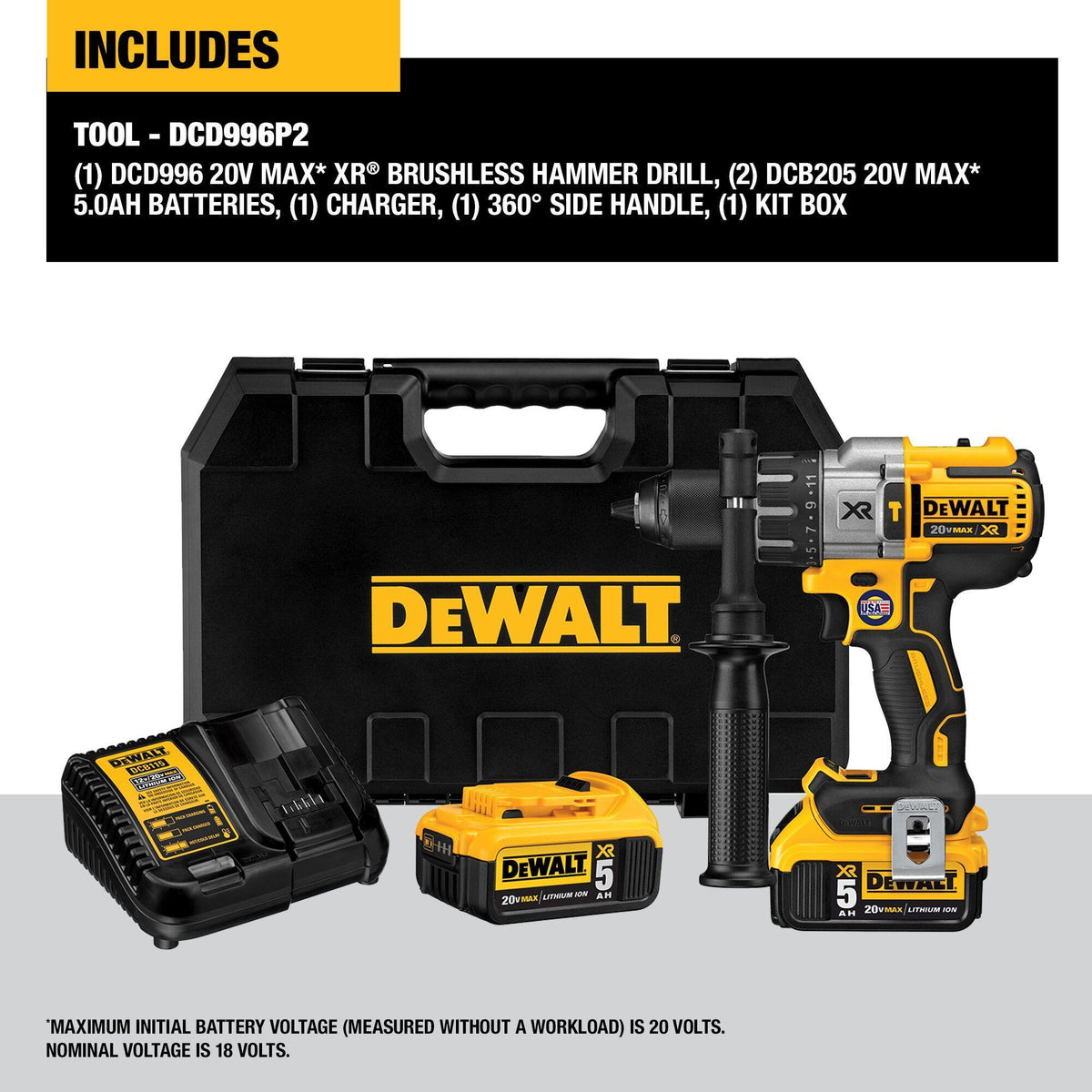 Xr - Brushless Cordless Hammer Drill Kit - 20 V DC