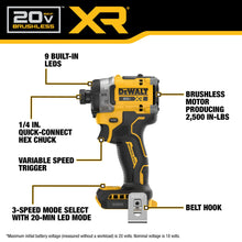 Brushless Cordless Impact Driver - Bare Tool - 20 V DC
