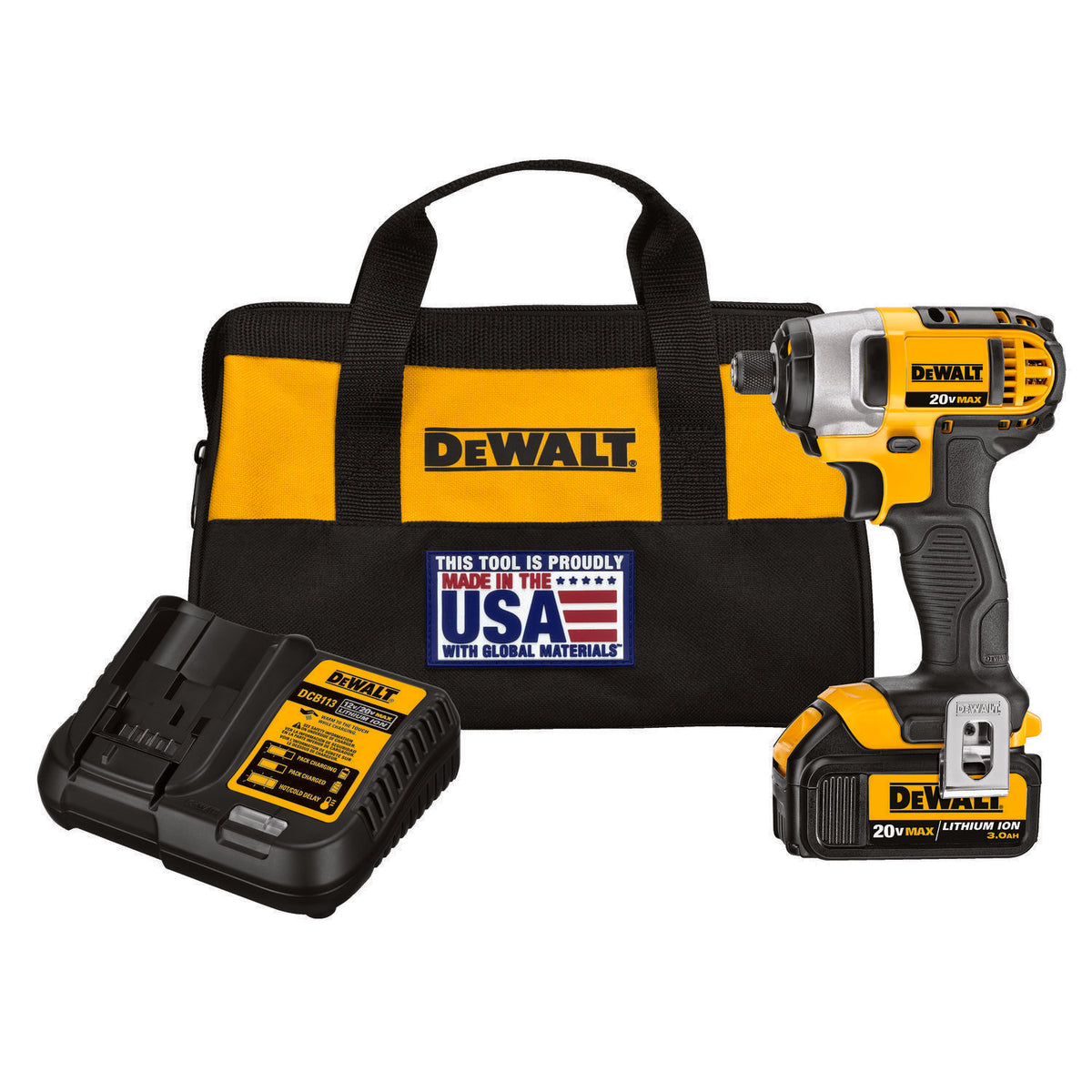 Cordless Impact Driver Kit - 1/4" Hex Drive - 20 V DC
