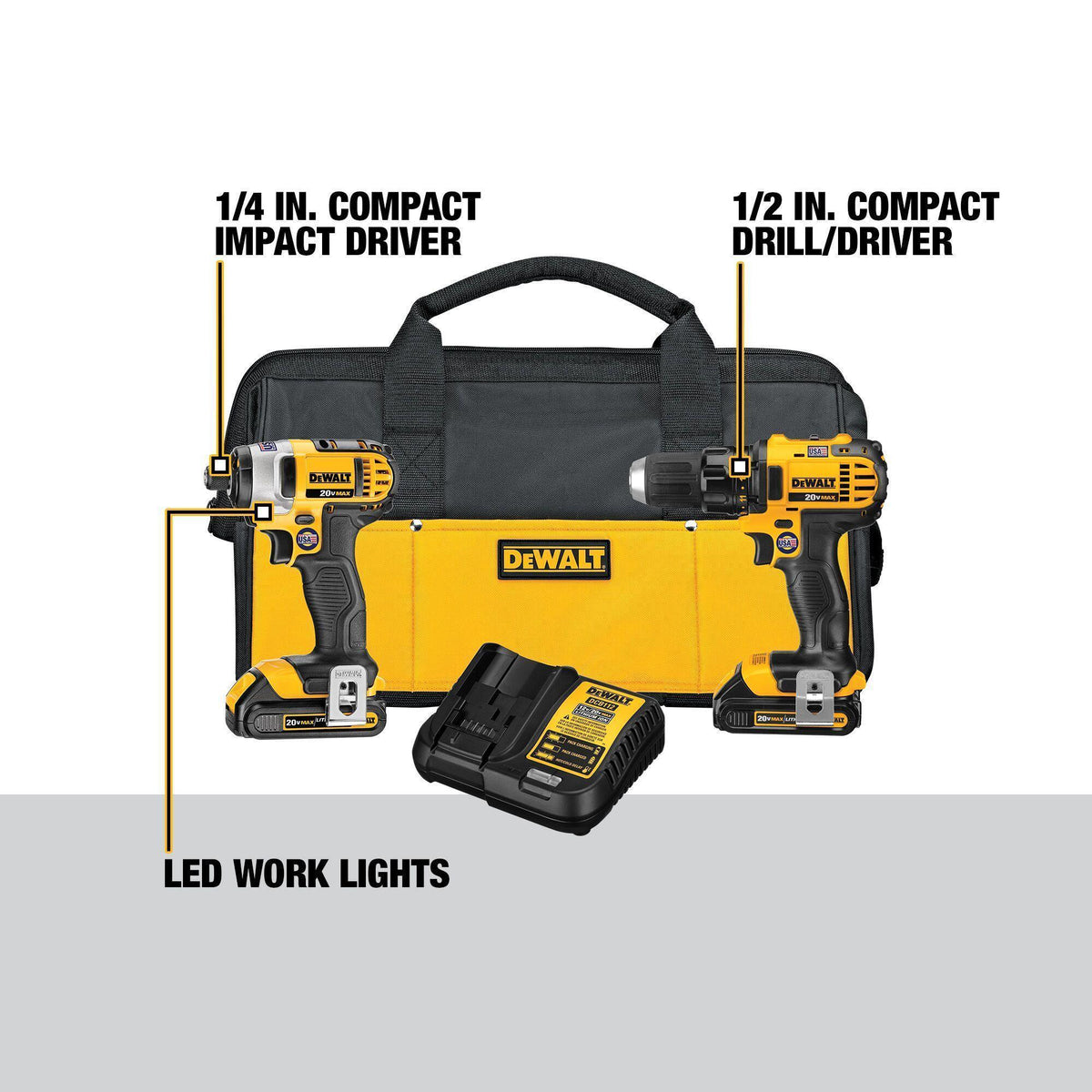 Compact Cordless Combination Kit - 20 V DC