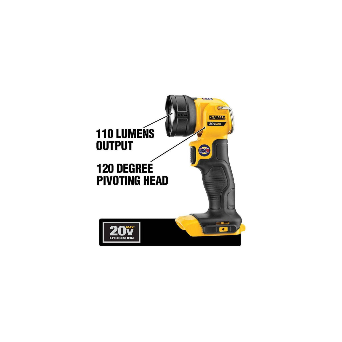 Cordless Rechargeable Work Light - Bare Tool - 20 V DC