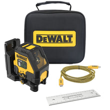 DEWALT DCLE14201GB Cross Line Laser Base Kit, 150, 330 ft Measuring, +/-1/8 in at 30 ft Accuracy, Power Source: USB