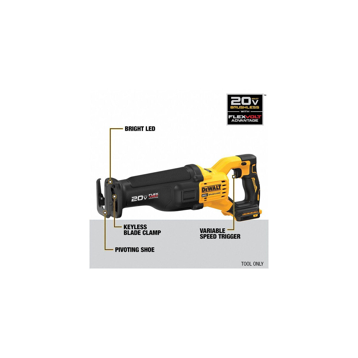 Brushless Cordless Reciprocating Saw - Bare Tool - 20 V
