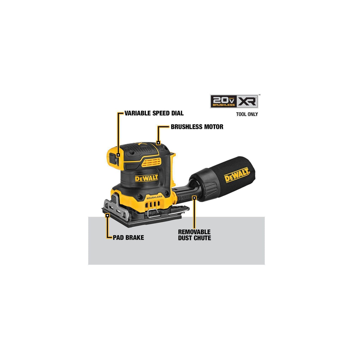 Brushless Cordless Variable Speed Sander - Bare Tool