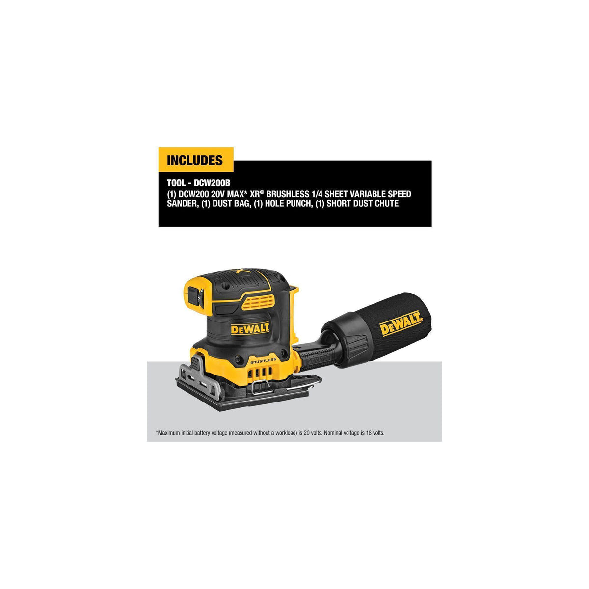 Brushless Cordless Variable Speed Sander - Bare Tool