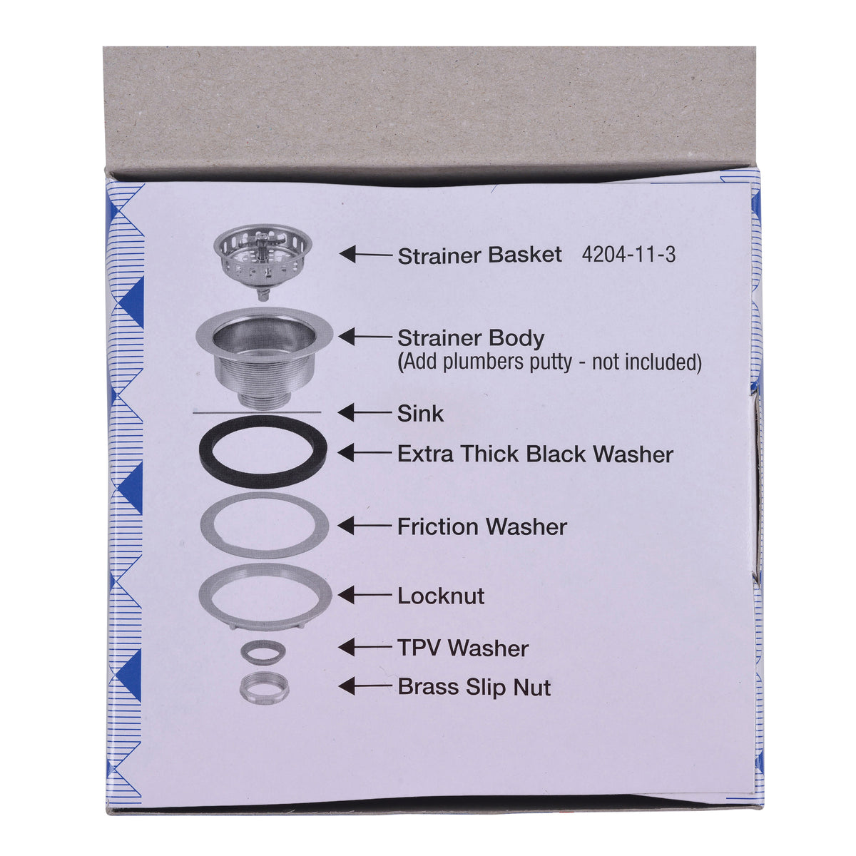 Spin-N-Lock Sink Basket Strainer - Brass - Polished Chrome