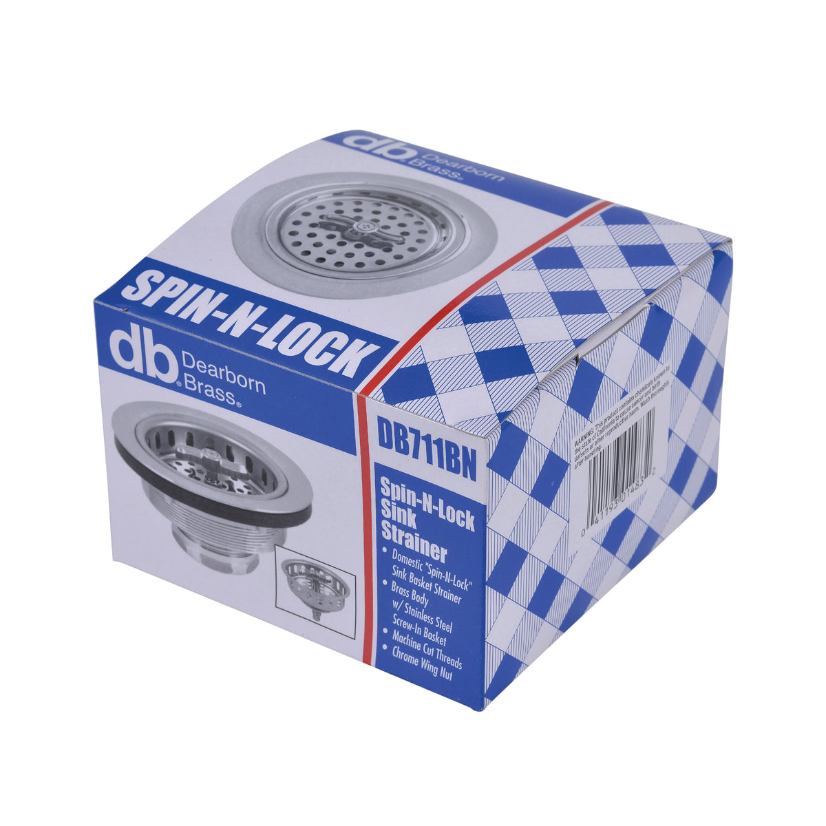 Spin-N-Lock Sink Basket Strainer - Brass - Polished Chrome