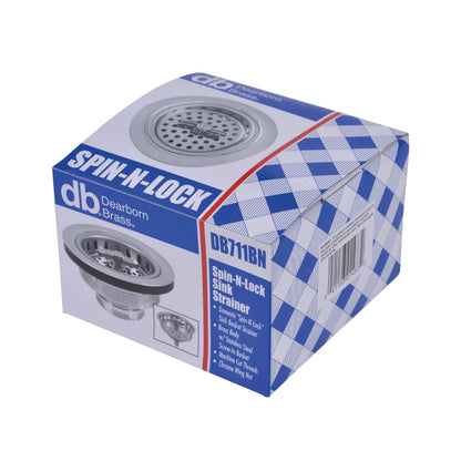 Spin-N-Lock Sink Basket Strainer - Brass - Polished Chrome