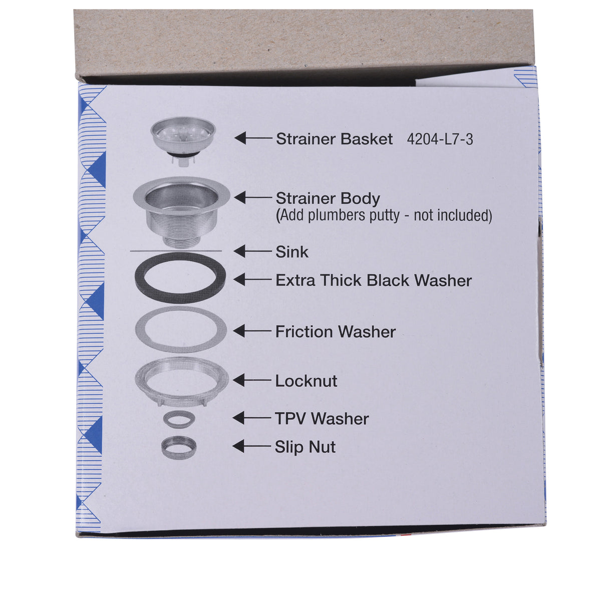 Lucky 7 - Sink Basket Strainer - Brass - Polished Chrome