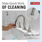 DELTA® 3597-SSPD-DST Cassidy™ Widespread Bathroom Faucet, 1.2 gpm Flow Rate, 4-3/4 in H Spout, 4 to 16 in Center, Stainless, 2 Handles, Metal Push Pop-Up Drain, Domestic