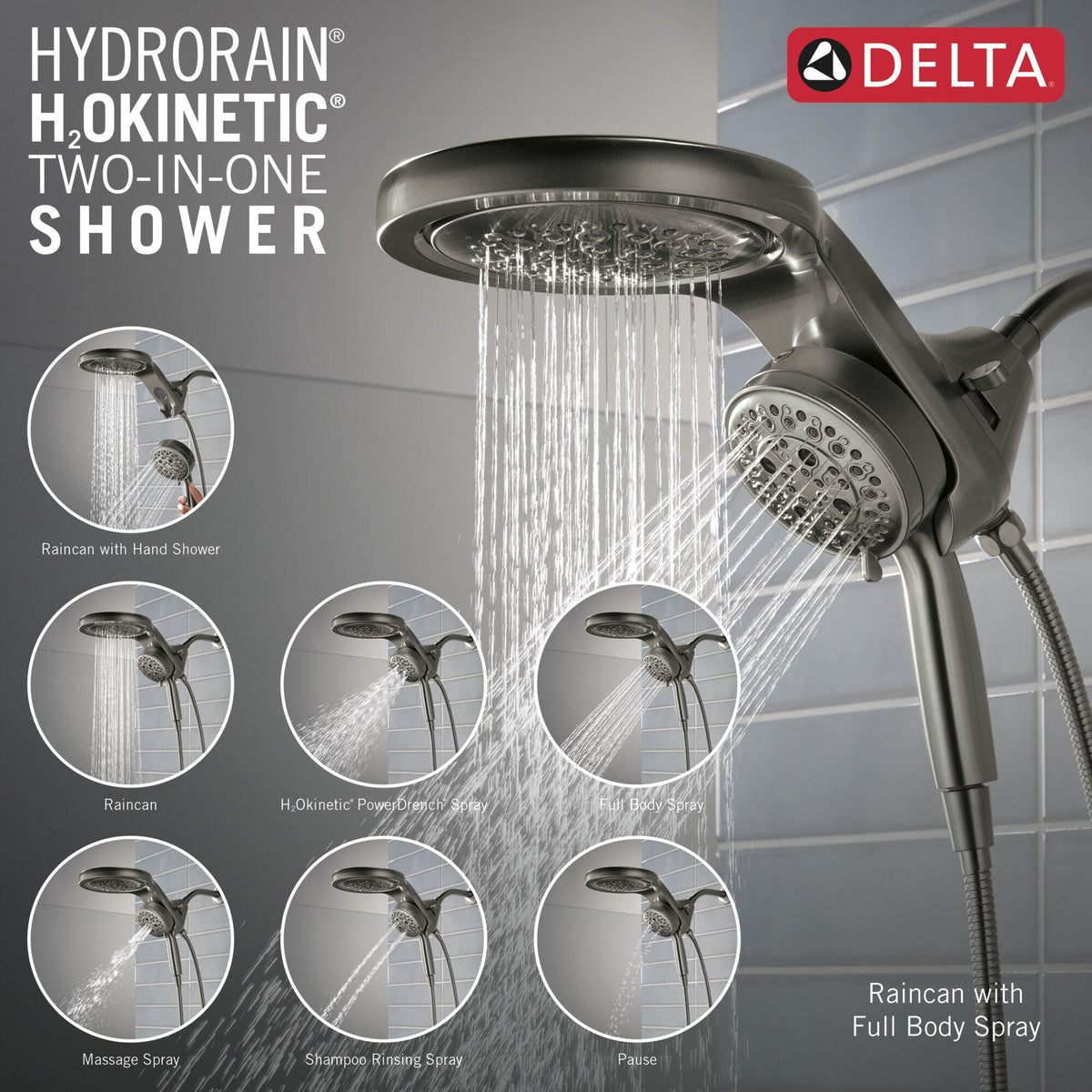 Shower Head - 2.5 GPM - Lumicoat Black Stainless