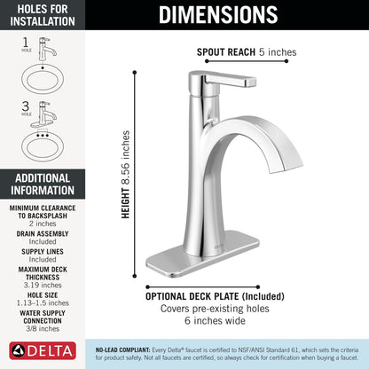 Lineax - Single Bathroom Faucet - 562-MPU-DST