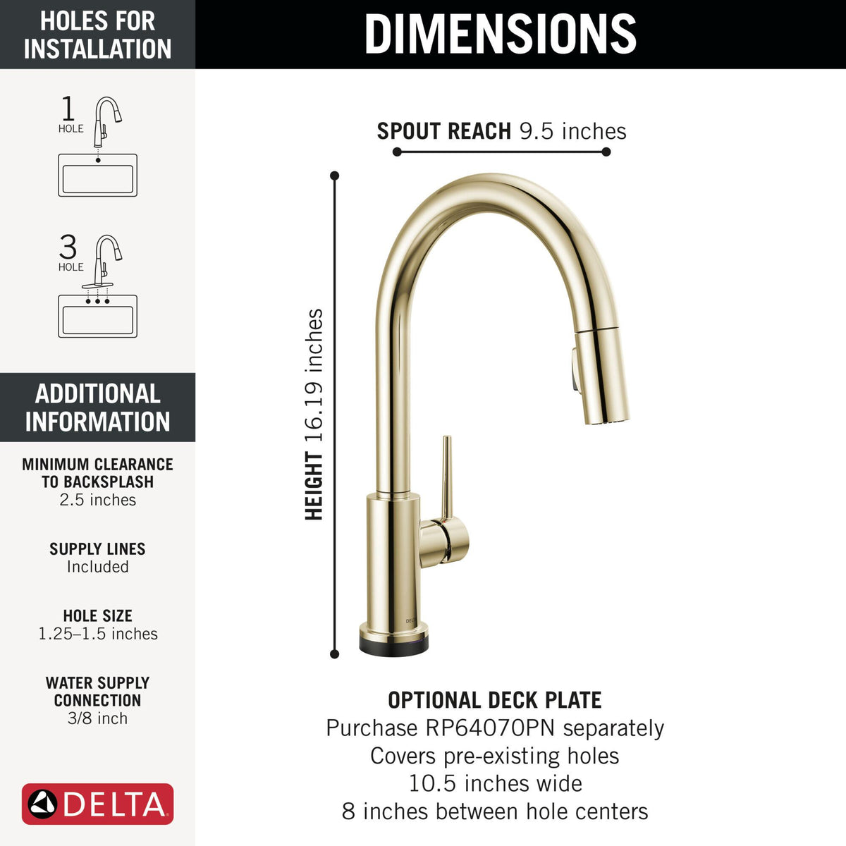 Trinsic - Pull-Down Kitchen Faucet - 16-3/16" H - 1 Handle