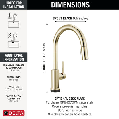 Trinsic - Pull-Down Kitchen Faucet - 16-3/16" H - 1 Handle