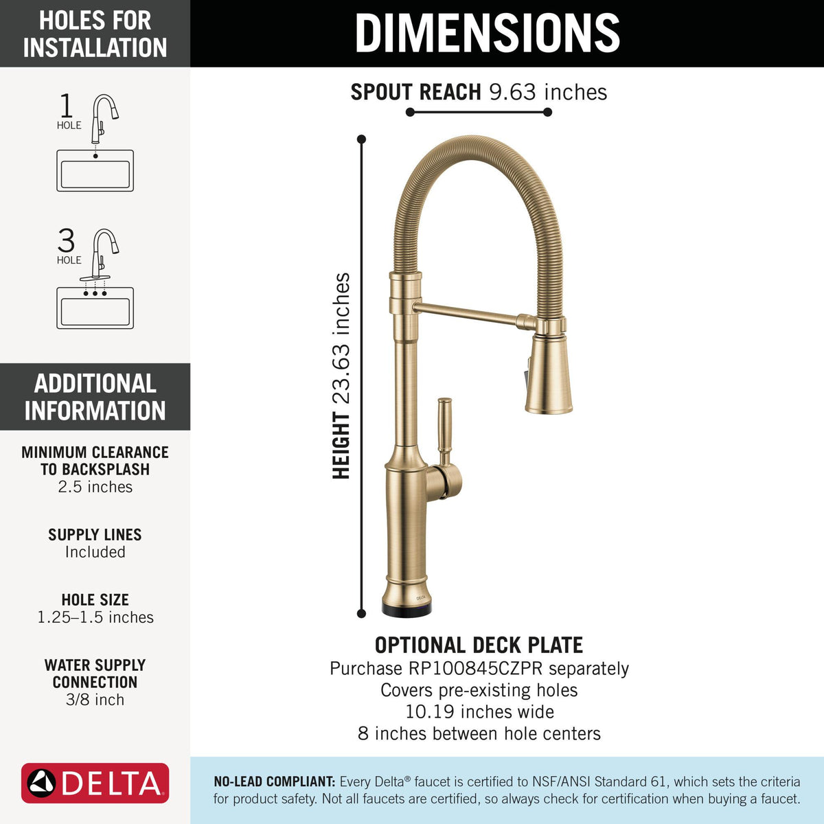 Renaldi - Spring Faucet - 1.8 GPM - 3/8"